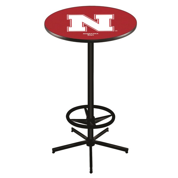 42" Black Nebraska Pub Table